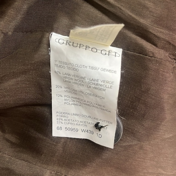 Sahza Wool Blend Double Breasted Blazer Size 12 Brown and Tan - Picture 11 of 12